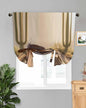 Tie Up Curtains for Windows, Cowboy Western Adjustable Balloon Nature Linen Textured Kitchen Curtain, Cowboy Hats Boots Desert Cacti Vintage Room Darkening Curtains for Glass Door, 42 x 45 in