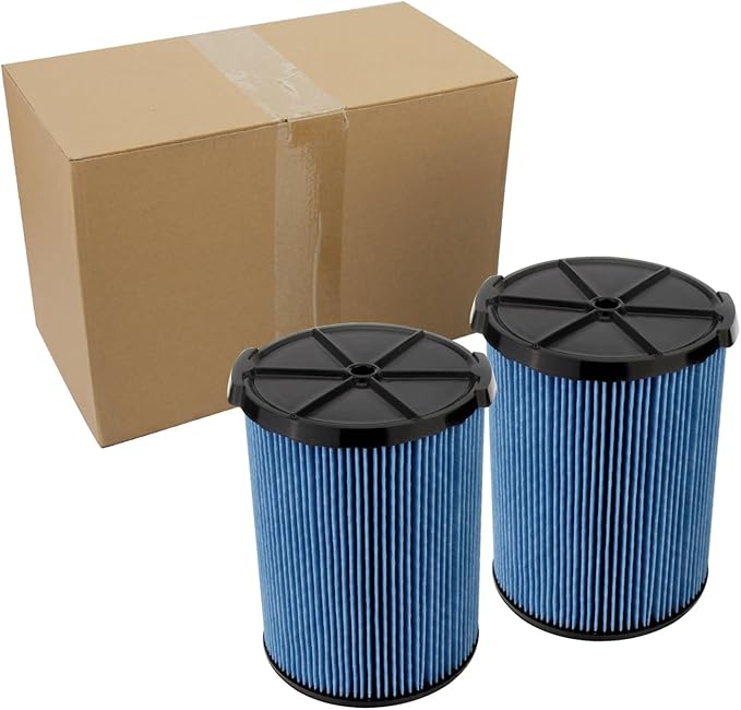 2 Pack VF5000 Wet/Dry Cartridge Replacement Filter for 5-20 Gallon Vacuums WD1450 WD0970 WD1270 WD09700 WD06700 WD1680 WD1851 RV2400A