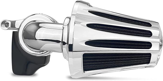 Big Sucker cone Air filter intake for harley air Cleaner Sportster Softail fatboy heritage dyna touring street road king Glide (Deep style -Chromed, TypeD : Touring M8 17-UP, Softail 18-UP)