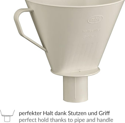 alfi Aroma Plus, Oatmeal Beige, Plastic Coffee Filter for Paper Size 4, Brew Coffee Filtered Directly in the Jug, Spout, with Handle, Dishwasher Safe, BPA Free