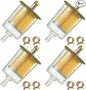 4PCS 5/16" Universal Fuel Filters with 8PCS 14mm Hose Clamps Gas Inline Fuel Filter Replacement for Motorcycles, Cars, Trucks HE007