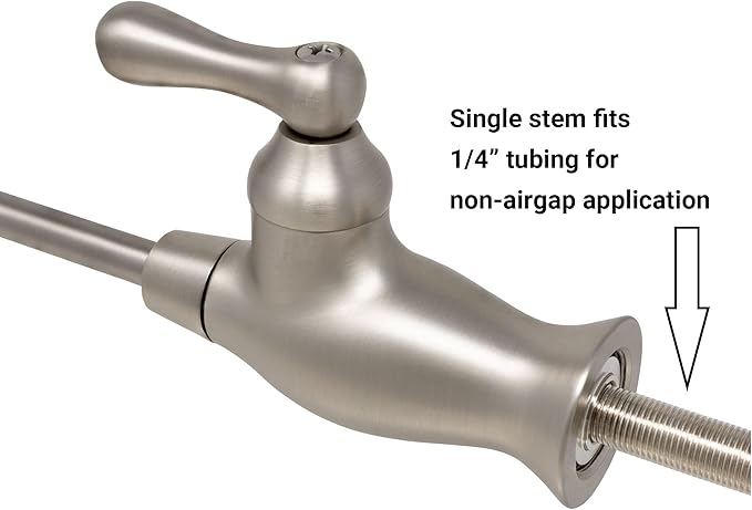 Metpure Non-airgap NSF Certified RO Faucet Reverse Osmosis Drinking Water Filtration System Water Dispenser Spout (Satin Nickel). Vase Style with Faucet Wrench.