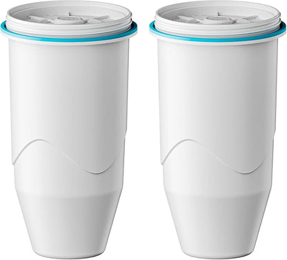 Compatible with Zero Pitchers and Dispenser, 0 TDS Premium Filtration, Fit for ZR-001 ZR-004 ZP-006 ZR-017 ZS-008 Filters, reducing Lead, Chromium, and Contaminants by Sensiblopt, 2 Pack