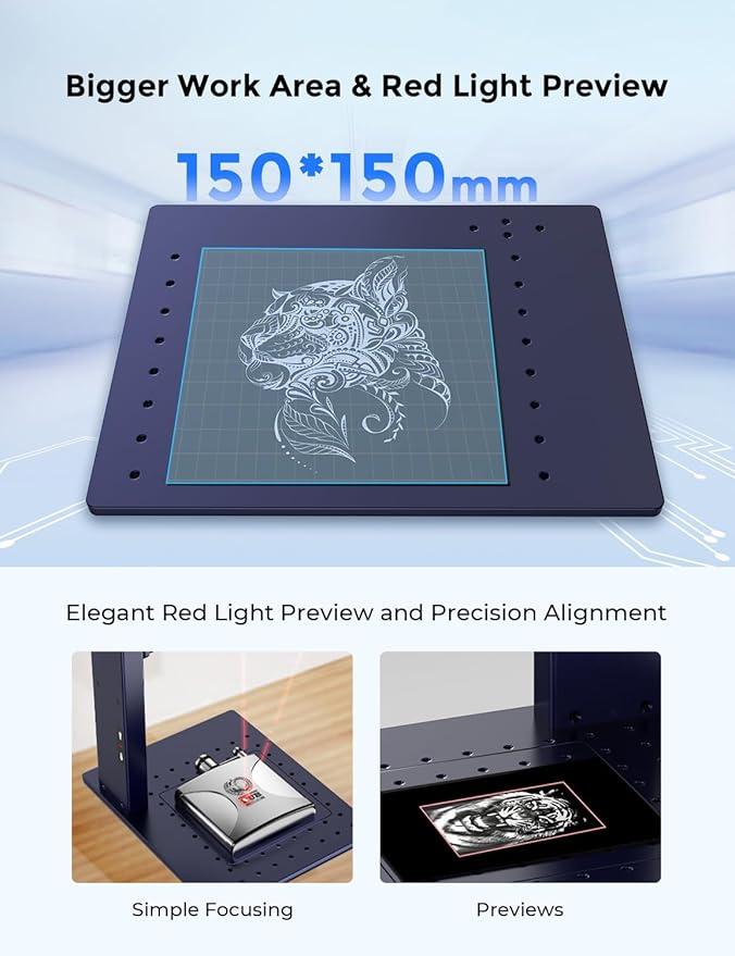 GWEIKE G2 Pro 30W Fiber Laser Engraver, 15000mm/s Fast Laser Engraver Machine with 3D & Deep Engraving, 150x150mm Working Area, Portable Laser Marking Machine for Jewelry, Metal, Leather, Dog Tags