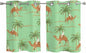 2 Panel Kitchen Cafe Curtains, Desert Camels Sunlight Filtering Nature Air Through, Home Decor Window Covering Tier Curtains for Living Room 55W x 39L inch Tropical Date Palm Trees Animal Green