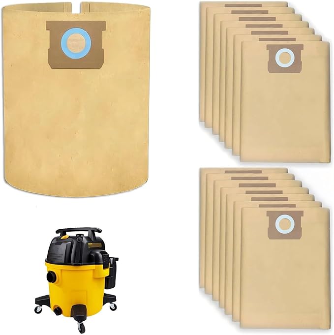 Pack14 DXVA19-4101 Vacuum Bags for DEWALT 6 to10 Gallon Shop Vac - Dust Collection Bags with Filter for DXV06P DXV09P DXV10P & Vacmaster VHBM,Replacement Parts BM08 Accessories Kit