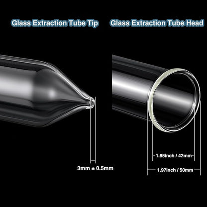 Chunful Glass Extractor Extraction Filter Tube 20" Long 50mm Diameter Thick and Sturdy Extraction Filter Tubes with Stainless Steel Clamp