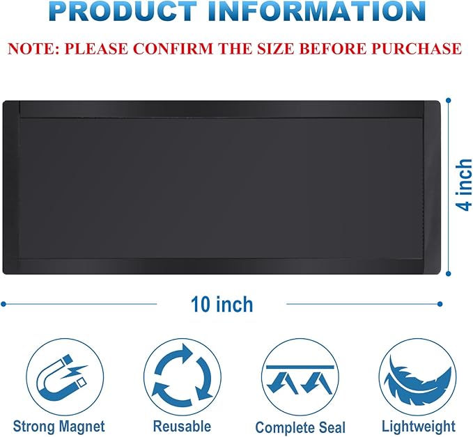 Magnetic Floor Register Vent Covers, 4 x 10 Inch Superior Hold Vent Covers for Home, Air Vent Covers for Sealing Floor, Wall, and Ceiling Registers, RV and HVAC