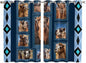 2 Panel Kitchen Cafe Curtains, Desert Camels Sunlight Filtering Nature Air Through, Home Decor Window Covering Tier Curtains for Living Room 104W x 72L inch Wildlife Brown Animals Blue Geometric