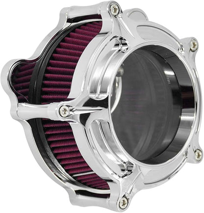 HDBUBALUS Motorcycle Air Filter Cleaner Intake Filter System Kit (B-For Touring 00-07/ Dyna 00-17,Softail 00-15)