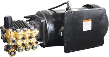 Canpump 2000 PSI 3.5 GPM Pressure Washer Pump Assembly w/ 5 HP 240V Motor – Triplex Plunger Power Washer Pump, External Unloader, Commercial Equipment Wash, Fleet, Farm & Workshop Cleaning