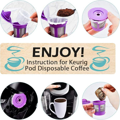 CAPMESSO Disposable Coffee Filters with Lid Kerig Paper Filter for Reusable Single Serve Pods Compatible with Keurg 2.0 & 1.0 Coffee Maker (White, 200)