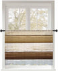 Sheer Curtains 45 Inch Length, Wood Grain Brown Semi Sheer Curtains Light Filtering Window Treatment, Farmhouse Vintage Country Geometric Privacy Voile Drapes for Living Room Bedroom 52x45 Inch