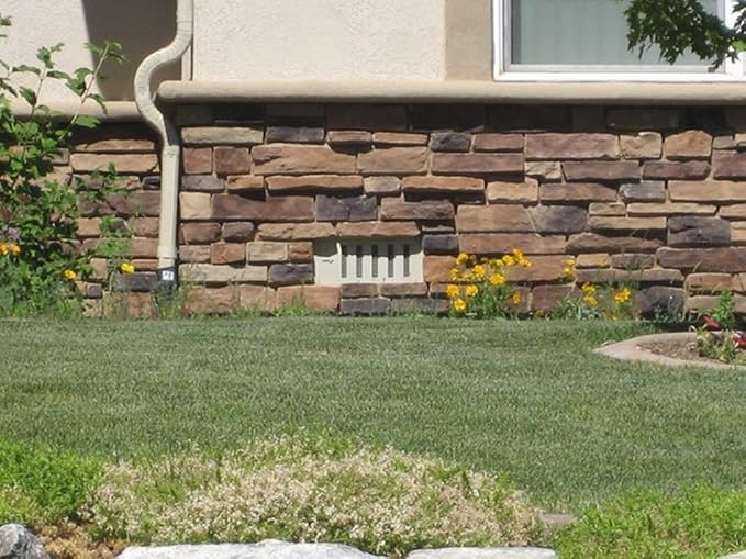RazAir™ Foundation Vent with Damper and Screen - 16"x 6.5" Weatherproof and Paintable ABS – Easy to Install Moisture Mold Reducing for Crawl Space, Outdoor, Garage, and Home Improvement