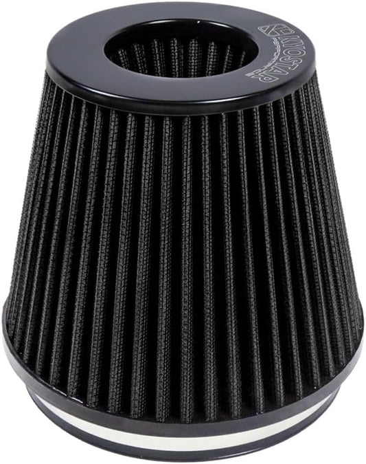 Universal 6" 152mm igh-Flow Air Filter, Reusable Cone Cold Air Intake, High Performance, Washable, Clamp-On Car High Flow Air Kit, Flange Diameter: 6 Inch, Filter Height: 7 Inch, Red