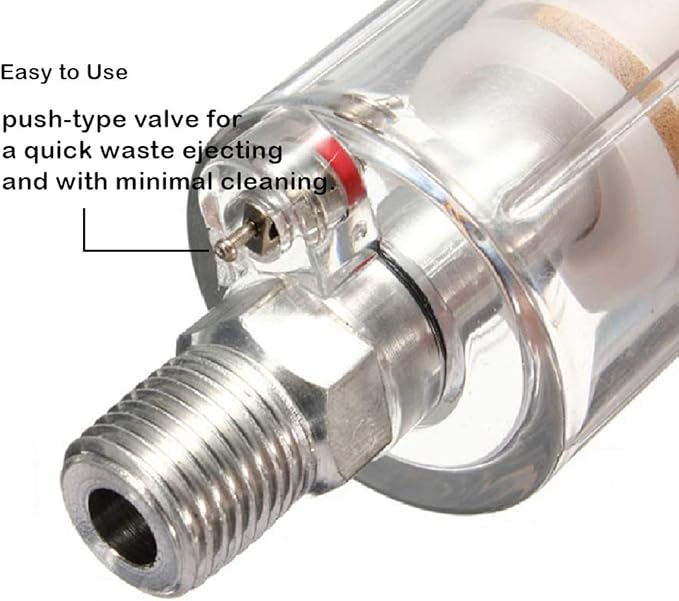 beduan Water Oil Separator Filter, 1/4" NPT Male and Female Thread Spray Gun Filters Air Line Compressor Fitting （Pack of 2）
