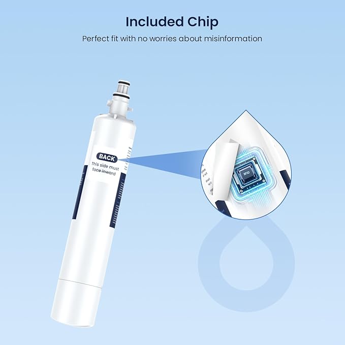 GLACIER FRESH Replacement for RPWFE, RPWF (Built-in CHIP) Refrigerator Water Filter, Compatible with GFE28GYNFS, GFE28GELDS, PFE28KELDS, PFE28KYNFS, GFD28GELDS, PWE23KELDS, PWE23KMKES, 3 Pack