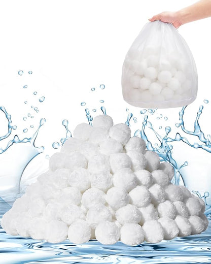 VEVOR Pool Filter Balls for Sand Filter, 3.5 lbs, Filter Balls Replace Pool Filter Sand, Reusable Polyester Fiber Filter Media Balls with Wash Bag, for Swimming Pool Above Ground Pool Aquarium Tank