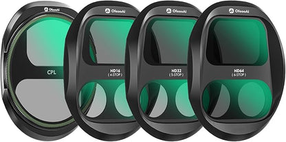 4-Pack Filter Kit for DJI Mavic 4 Pro, Combo of CPL ND8 ND32 ND64 Lens, Polarizer & Neutral Density Filters for Anti-Glare & Exposure Control, Essential Drone Accessories