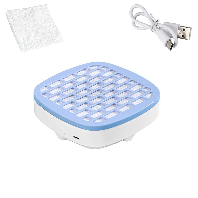 Mini Nail Dust Collector & Extractor Fan - Low Noise Portable Vacuum for Nail Drilling and Polishing, Compact Design with Magnetic Filter Cover for Home Salon (BLUE)