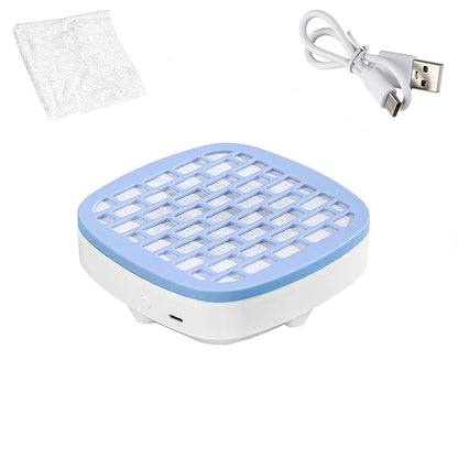 Mini Nail Dust Collector & Extractor Fan - Low Noise Portable Vacuum for Nail Drilling and Polishing, Compact Design with Magnetic Filter Cover for Home Salon (BLUE)