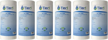 Tier1 5 Micron 10 x 4.5 Water Filter | Spun Wound Polypropylene Whole House Water Filter Cartridge | Replacement for Pentek DGD-5005, WDGD-5005, 155357-43 | 4.5 x 10 Water Filter (6-Pack)