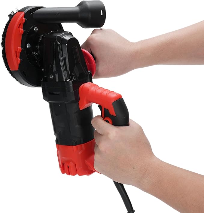 Small Portable Industrial Floor Wall Polisher Handheld Grinding Polishing Machine Concrete Grinder Concrete Surface Planer Dust Extraction Shroud 1200W Motor 9000RPM Auxili