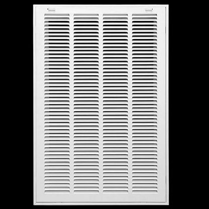 16" X 25 Steel Return Air Filter Grille for 1" Filter - Removable Face/Door - HVAC Duct Cover - Flat Stamped Face - White [Outer Dimensions: 18.5 X 26.75]