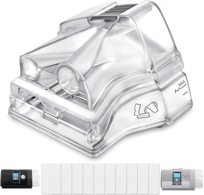 Replacement Water Chamber Compatible with AirSense 10 and Aircurve 10, Perfect Fit and Reliable Water Tank, with 10 Packs Filters Compatible with AirSense 10 & AirCurve 10 CPAP Machines