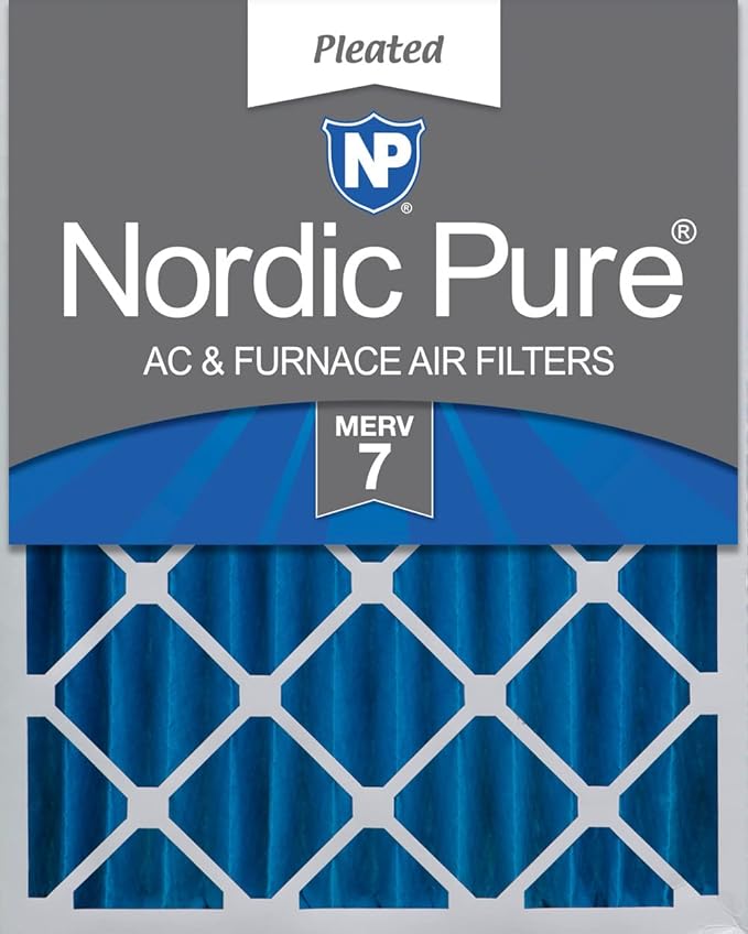 Nordic Pure 16x20x4 (Actual Size: 15 1/2 x 19 1/2 x 3 5/8) Pleated MERV 7 Air Filter 1 Pack