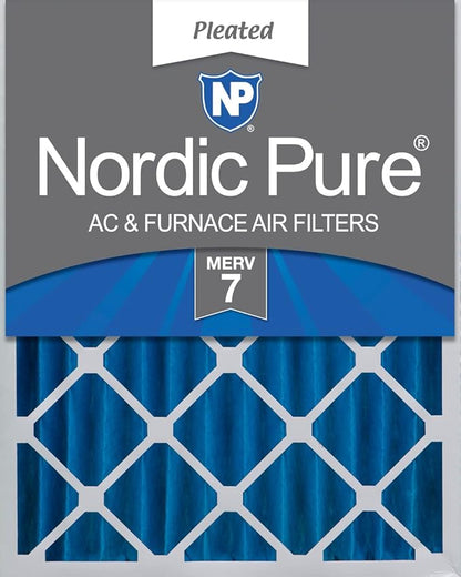 Nordic Pure 16x20x4 (Actual Size: 15 1/2 x 19 1/2 x 3 5/8) Pleated MERV 7 Air Filter 1 Pack