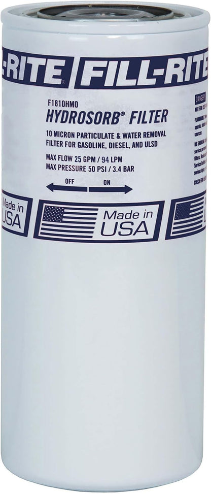 Fill-Rite F1810HM0 1" - 12 UNF 25 GPM (94 LPM) 10 Micron Water Sensing Spin-On Fuel Filter, Hydrosorb