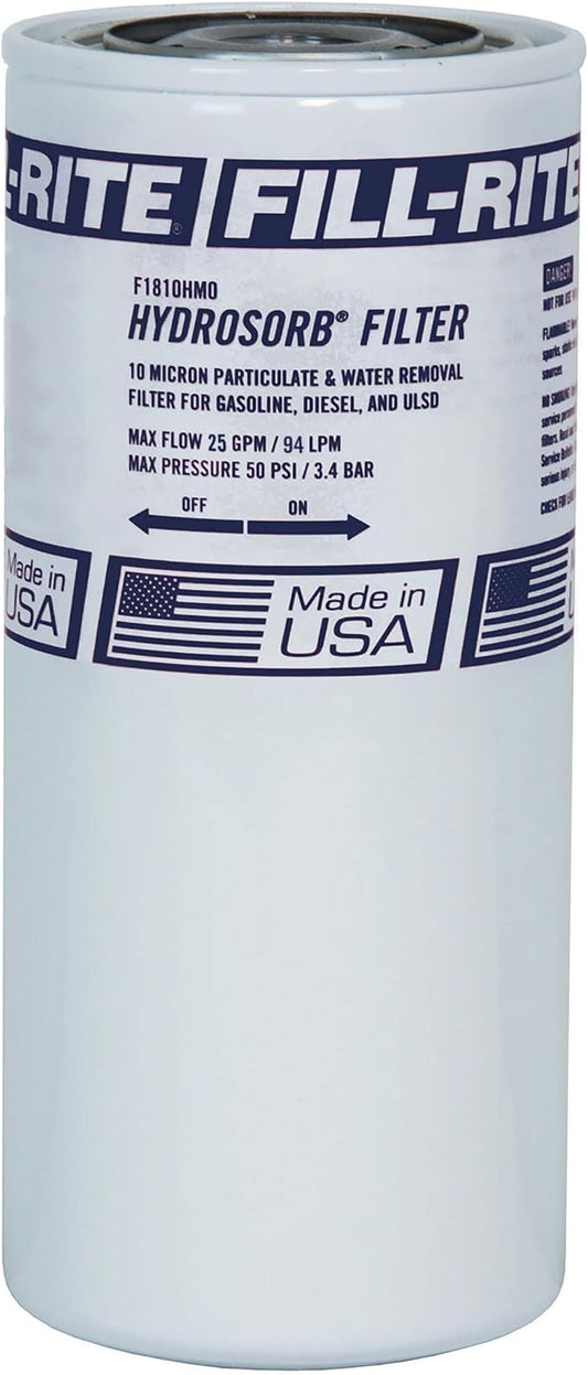 Fill-Rite F1810HM0 1" - 12 UNF 25 GPM (94 LPM) 10 Micron Water Sensing Spin-On Fuel Filter, Hydrosorb