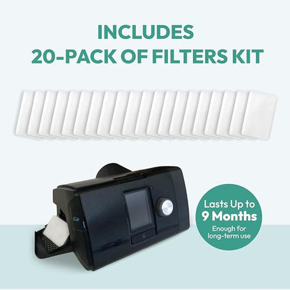 Replacement Water Chamber Comparible with Airsense 10 & AirCurve 10 with 20 Pack Filters, Replacement Humidifier Tank Compatible with S10 Series, CPAP Supplies and Accessories