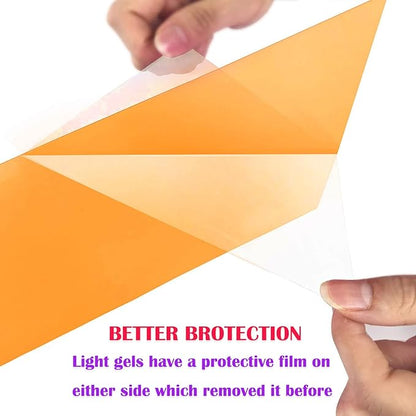Sakolla Halloween Gel Filter, 10 Pcs Orange Purple Color Correction Gel Light Filter, Transparent Color Overlays Film Plastic Sheets for Lighting, Led Light Outdoor Landscape 8.5 x 11 Inch