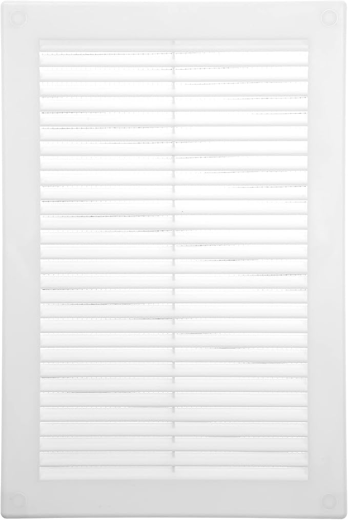 Vent Systems 6" x 10" Inch (Opening Dimensions) - Pack of 50 - Plastic White Soffit Vent Cover - Flat Rectangular Air Vent Grille - Air Vent Deflector - HVAC 8" x 12" Inch (Overall Dimensions)