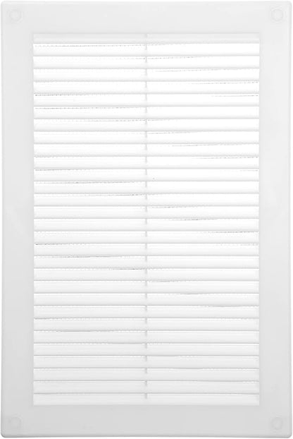Vent Systems 6" x 10" Inch (Opening Dimensions) - Pack of 50 - Plastic White Soffit Vent Cover - Flat Rectangular Air Vent Grille - Air Vent Deflector - HVAC 8" x 12" Inch (Overall Dimensions)