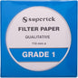 Supertek Filter Paper, Qualitative, Grade 1, 110 mm (Diameter) Pack of 100 Sheets