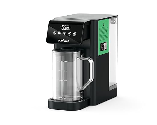 Ecoviva MATE5 Countertop Reverse Osmosis Water Filter, 8-Stage RO Water Filter Purifier, Meet NSF/ANSI 58 Standard, Installation-Free, Portable Water Dispenser for Home & Kitchen & RV, Green Tag