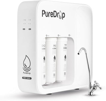 PDR-100RO 3-Stage Under Sink Reverse Osmosis Drinking Water Filtration System, 100 GPD Fast Flow Built-in Tank RO Water Filter System, Reduce PFAS