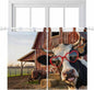 Farm Cows Kitchen Curtains 45 Inch Length, Short Cafe Window Curtains Tab Top, Farmhouse Barn Funny Animals Butterfly Light Filtering Window Treatments Tier Drapes 27.5"x45" 2 Panel