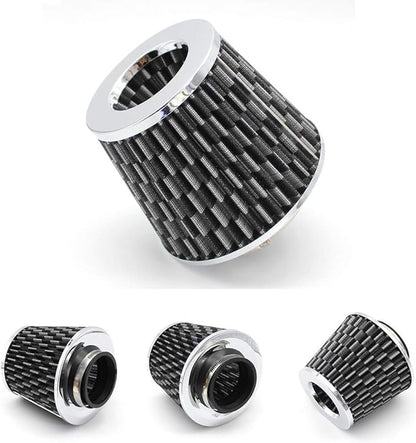 Universal Clamp-On Cold Intake Cone Air Filter 3", Washable Filter, High Flow Cone Filter, Flange Diameter 3 Inch Black