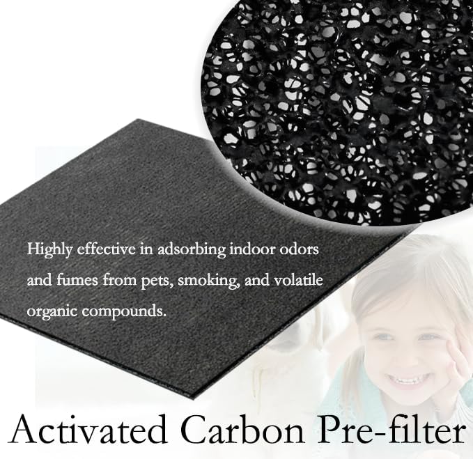 A2 True HEPA Replacement Filter, Compatible with Filtrete FAP-C02-A2, FAP-C03-A2, FAP-T03-A2 Air Purifier, Part # 1150101, 2 HEPA + 2 Carbon pre-filters