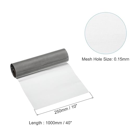 PATIKIL 40" L x 10" W Woven Wire Mesh, 100 Mesh 316L Stainless Steel Air Vent Filter Screen for Window Security Vent Cover Filtration Animals Fence