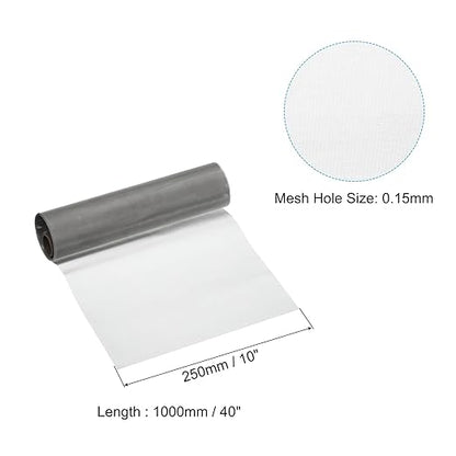 PATIKIL 40" L x 10" W Woven Wire Mesh, 100 Mesh 316L Stainless Steel Air Vent Filter Screen for Window Security Vent Cover Filtration Animals Fence