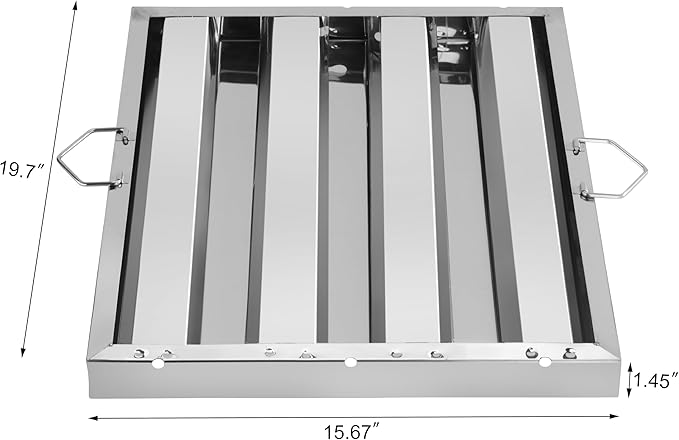 New Star Foodservice 54316 Stainless Steel Hood Filter, 16" W x 20" H