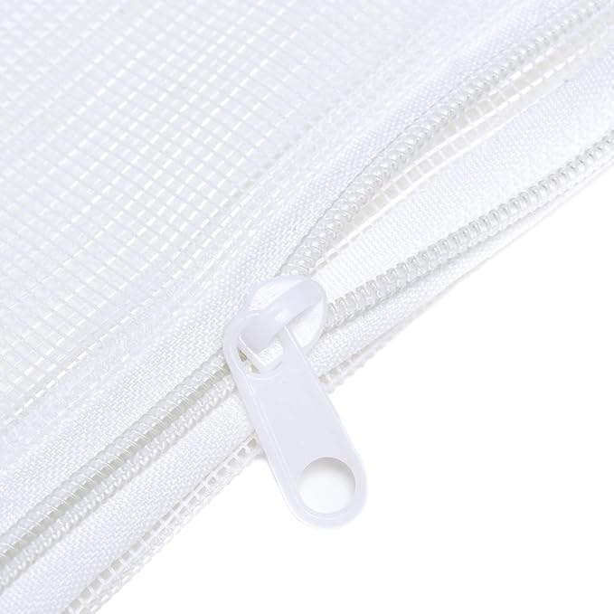 JIHAQUA Aquarium Filter Bags Large - Reusable Fish Tank Filter Media Mesh Bags with Plastic Zipper (7.5 x 12 inch (6 Pack))