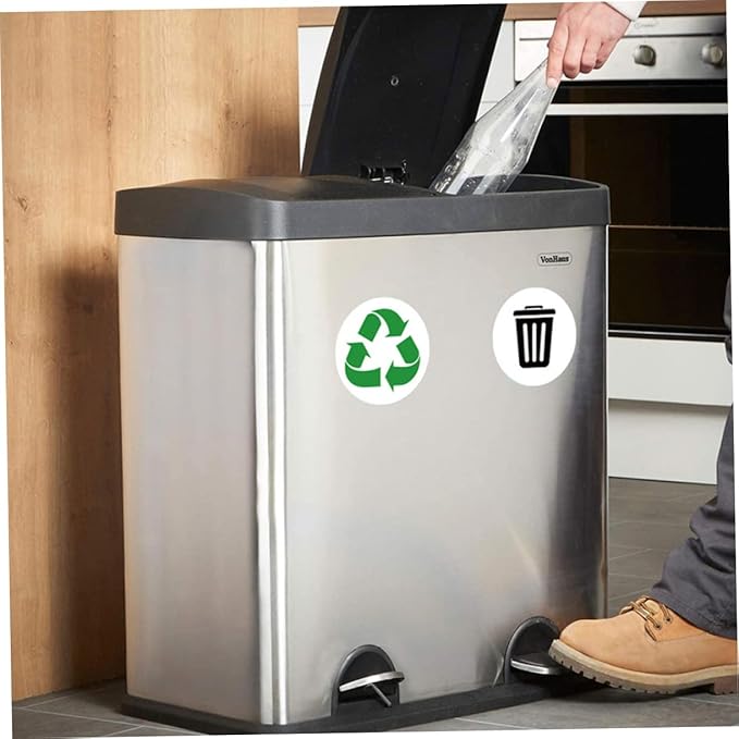 Garbage Sorting Stickers Set 6 Self-Adhesive Waste Classification Labels for Trash Cans Colorful Design for Home Recycling