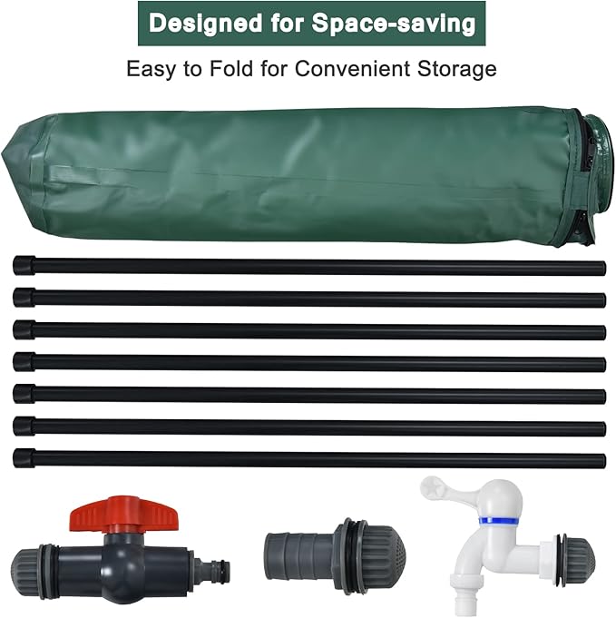 Goplus 100 Gallon Collapsible Rain Barrel, Portable Rain Barrels to Collect Rainwater from Gutter, Rainwater Collection System, Water Storage Tank Catcher Container with Filter Spigot Overflow Kit