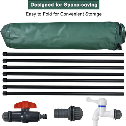 Goplus 100 Gallon Collapsible Rain Barrel, Portable Rain Barrels to Collect Rainwater from Gutter, Rainwater Collection System, Water Storage Tank Catcher Container with Filter Spigot Overflow Kit